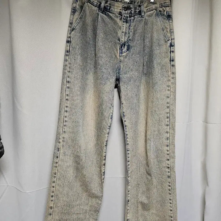 [BUNJANG] Blueslow Washed Wide Denim Pants Sand Indigo Size 34 / 비슬로우 워싱 와이드 데님팬츠 샌드 인디고 34