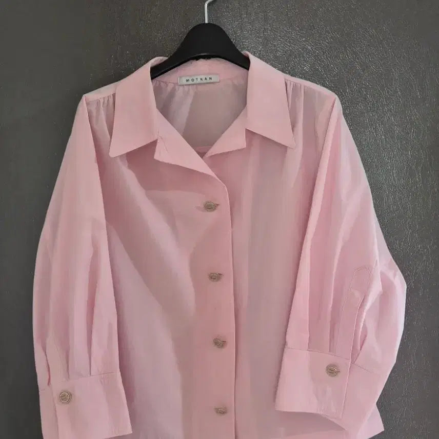 [BUNJANG] Pink Jumper Style Blouse / 핑크 점퍼형 셔츠  블라우스