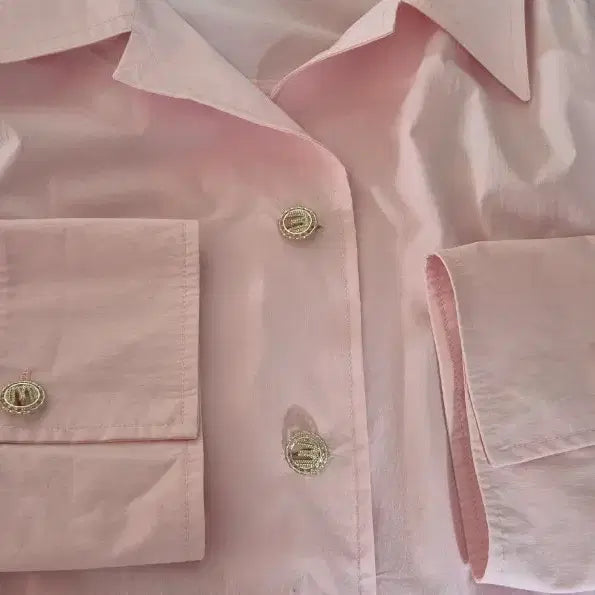[BUNJANG] Pink Jumper Style Blouse / 핑크 점퍼형 셔츠  블라우스