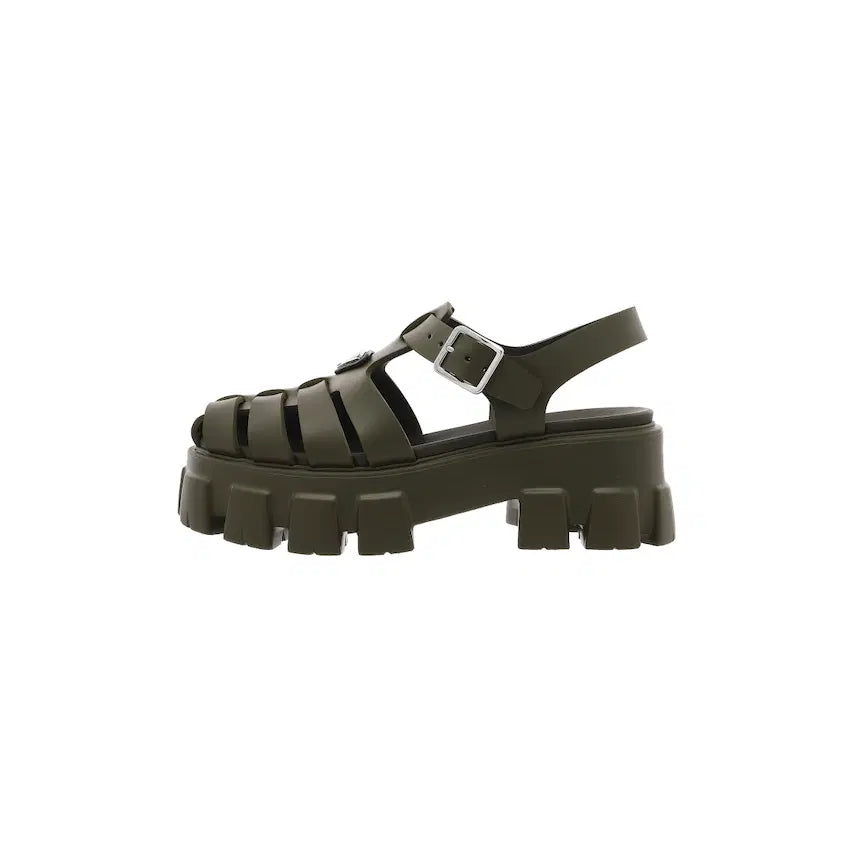 [BUNJANG] Prada Military Green Rubber Monolith Sandals / (W) 프라다 러버 샌들 밀리터리 그린