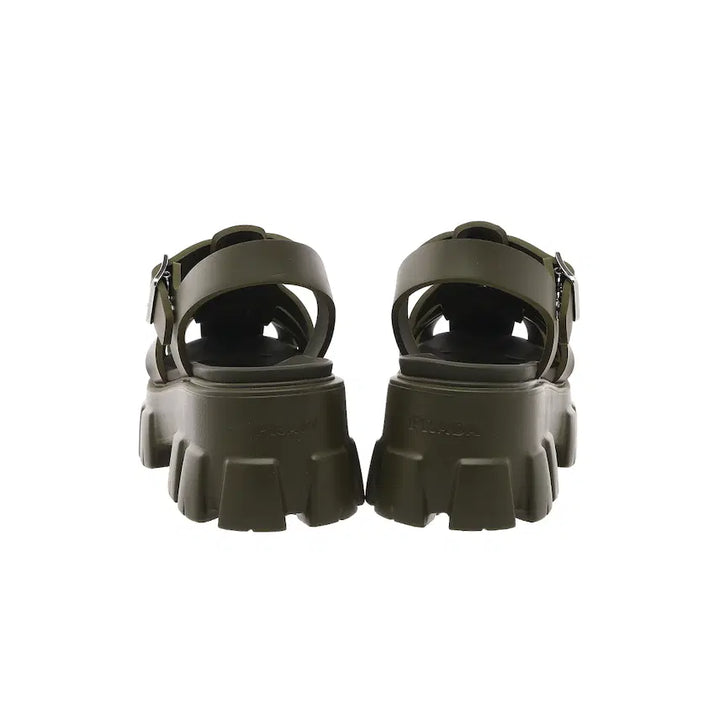 [BUNJANG] Prada Military Green Rubber Monolith Sandals / (W) 프라다 러버 샌들 밀리터리 그린
