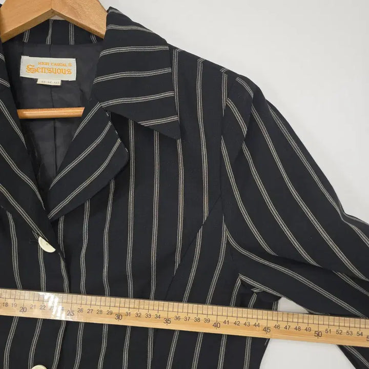 [BUNJANG] Black Stripe Vintage Summer Jacket / 블랙 스트라이프 빈티지 여름 자켓 [F20784]