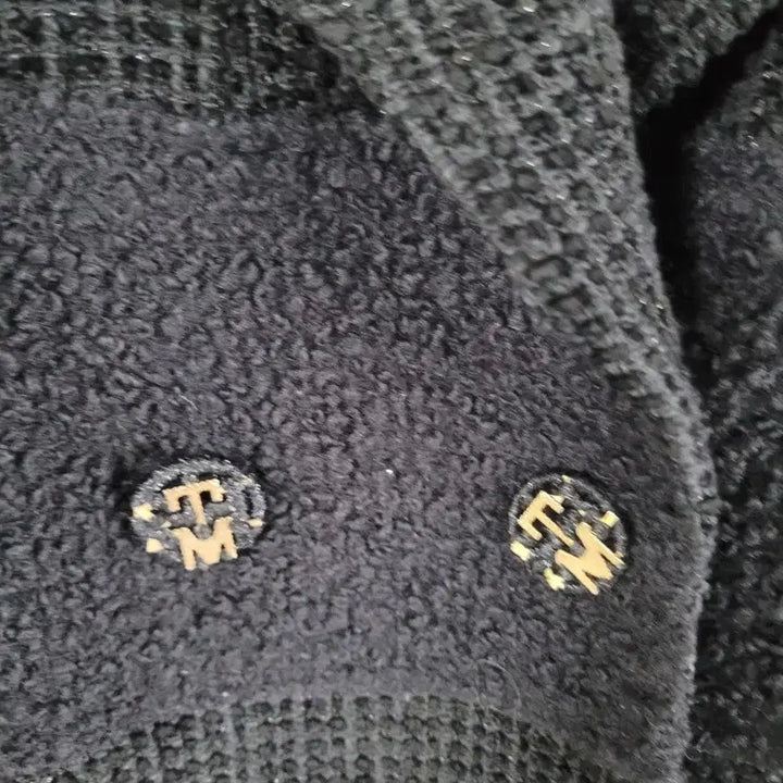 [BUNJANG] Time Black Tweed Double Button Jacket / 타임 블랙 트위드 로고 단추 자켓