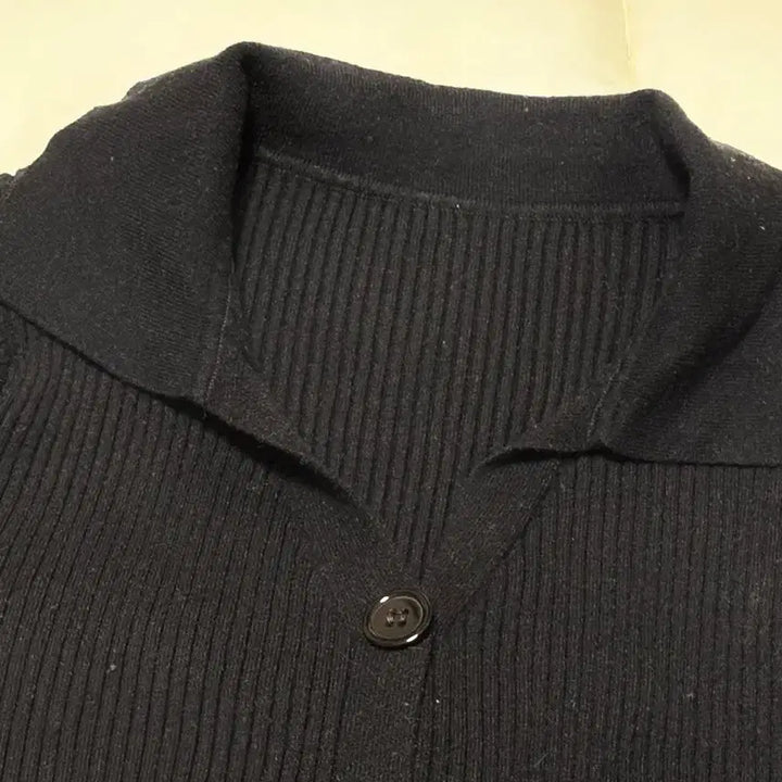 [BUNJANG] Black Knit Slim Fit Cardigan / 블랙 니트 슬림핏 가디건