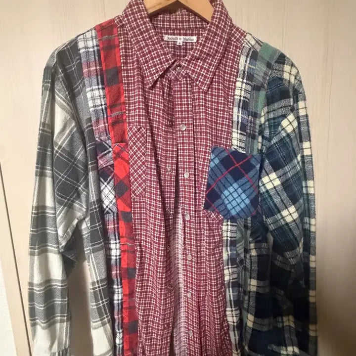 [BUNJANG] Rebuild by Needles Patchwork Shirt / 리빌드바이 니들스 셔츠