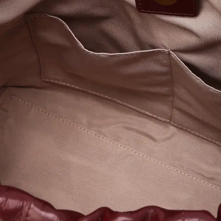 [BUNJANG] Hazzys Quilted Chain Hobo Shoulder Bag (Dark Red) / 새상품) 헤지스 퀼팅 체인 호보 숄더백 소가죽 레드