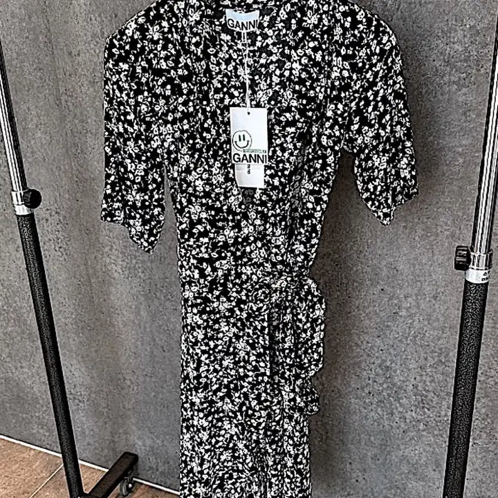 [BUNJANG] GANNI Print Crepe Wrap Dress / GANNI 가니 프린트 크레이프 랩 드레스 34