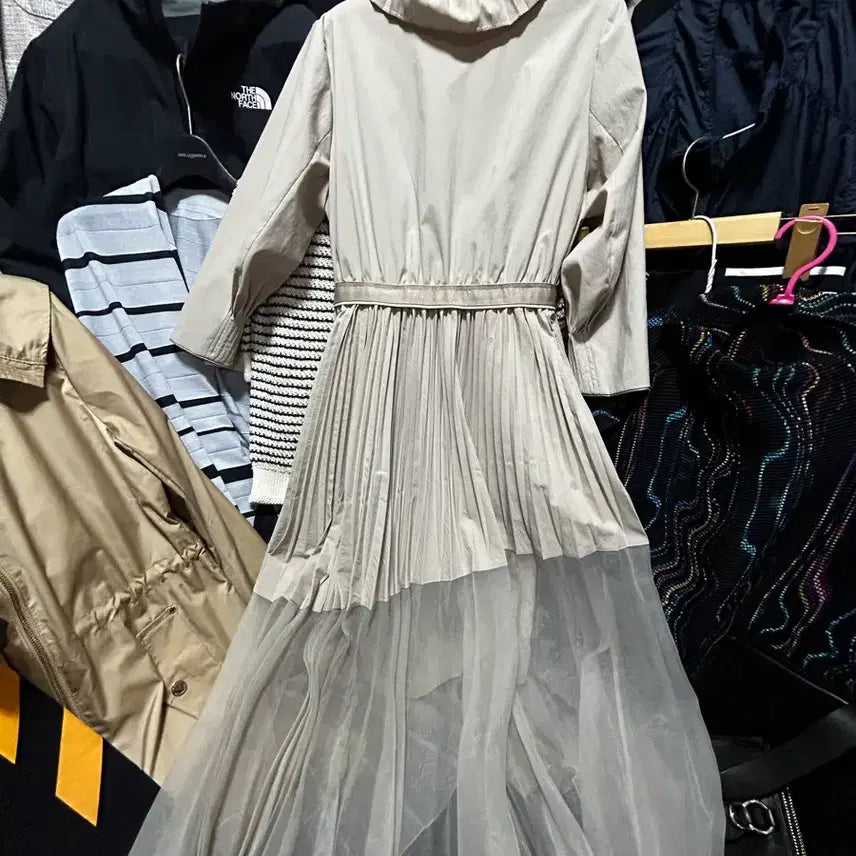 [BUNJANG] Mine by Handsome Pleated Long Dress / 한섬 마인 플리츠 롱 원피스 44,55