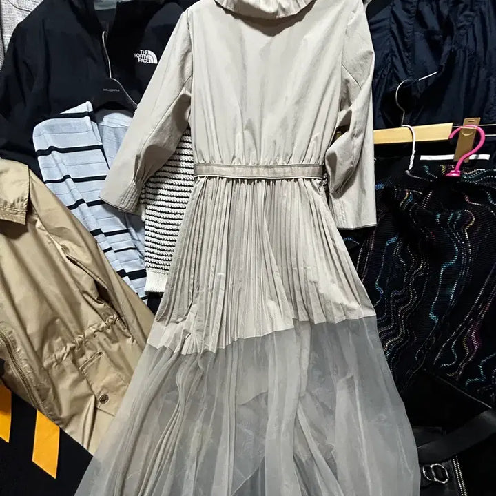 [BUNJANG] Mine by Handsome Pleated Long Dress / 한섬 마인 플리츠 롱 원피스 44,55