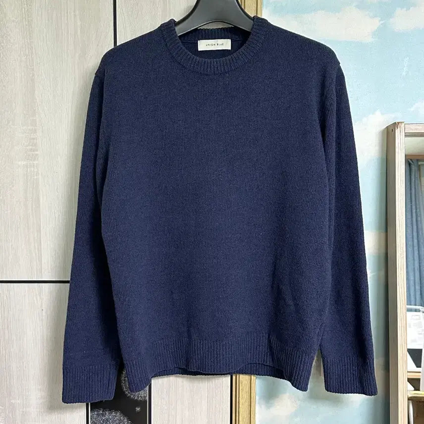 [BUNJANG] Union Blue Friday Merino Wool Knit Navy L / (L) 유니온블루 프라이데이 메리노울 니트 네이비