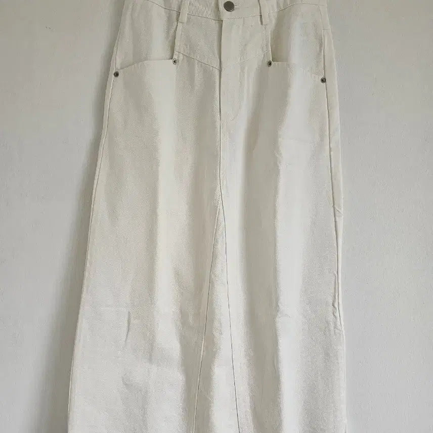 [BUNJANG] Imvely White Denim Long Skirt / 임블리 화이트 데님 롱 스커트