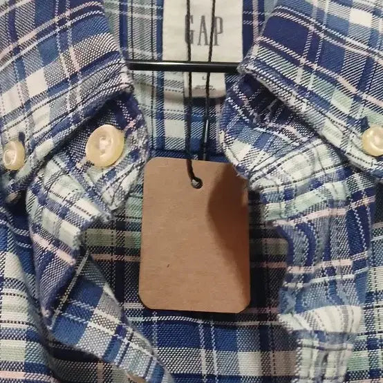 [BUNJANG] GAP Blue Checkered Shirt / GAP블루 체크 남방 셔츠