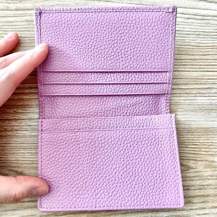 [BUNJANG] Lavender Leather Card Holder / 라벤더 컬러 가죽 카드지갑