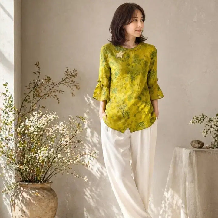 [BUNJANG] 100% Rayon Natural Dyed Blouse / 인견100 천연염색 브라우스
