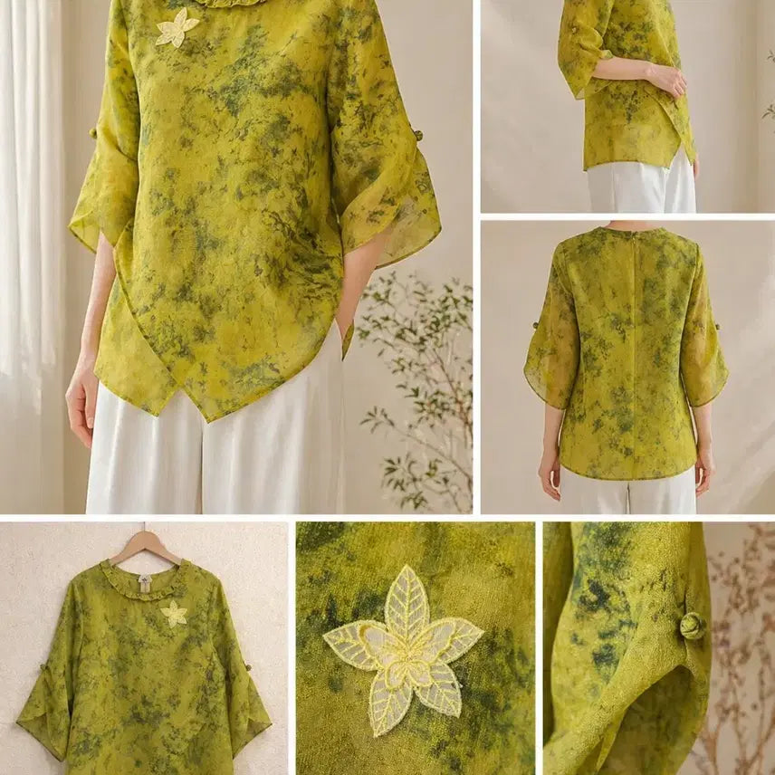 [BUNJANG] 100% Rayon Natural Dyed Blouse / 인견100 천연염색 브라우스