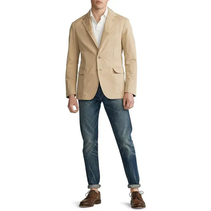 [BUNJANG] Polo Ralph Lauren Tan Beige Washed Chino Blazer Jacket M (40R) / [B+등급 M 40R] 폴로랄프로렌 탄베이지 워싱 면치노 블레이져 자켓