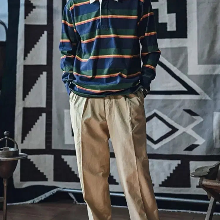 [BUNJANG] Bronson Heavy Stripe Rugby T-Shirt / [M] 브론슨 논스탁 헤비 스트라이프 럭비티 셔츠