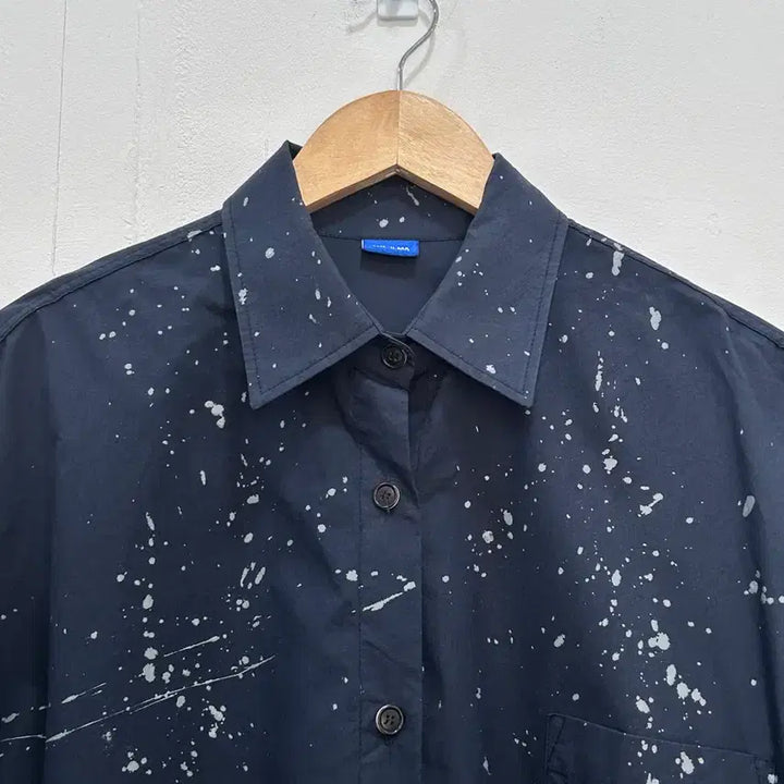[BUNJANG] The Ilma Paint Splatter Oversized Shirt Navy Khaki / [G] 더일마 the ilma 페인트 스플래터 오버핏 셔츠 네이비카키