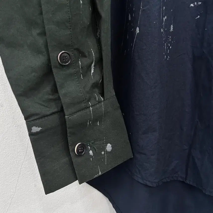 [BUNJANG] The Ilma Paint Splatter Oversized Shirt Navy Khaki / [G] 더일마 the ilma 페인트 스플래터 오버핏 셔츠 네이비카키