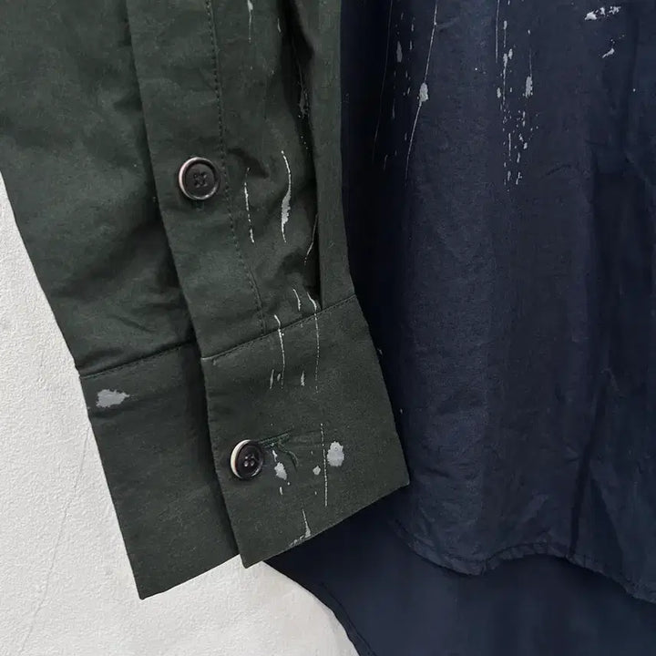 [BUNJANG] The Ilma Paint Splatter Oversized Shirt Navy Khaki / [G] 더일마 the ilma 페인트 스플래터 오버핏 셔츠 네이비카키