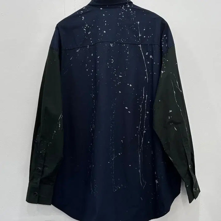 [BUNJANG] The Ilma Paint Splatter Oversized Shirt Navy Khaki / [G] 더일마 the ilma 페인트 스플래터 오버핏 셔츠 네이비카키