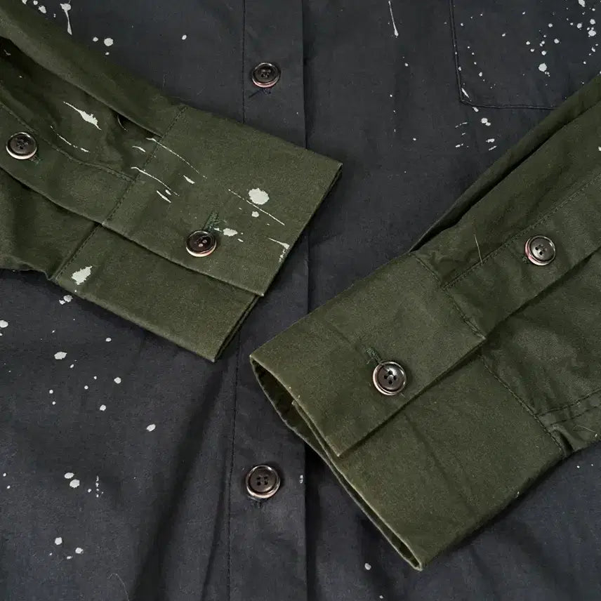 [BUNJANG] The Ilma Paint Splatter Oversized Shirt Navy Khaki / [G] 더일마 the ilma 페인트 스플래터 오버핏 셔츠 네이비카키
