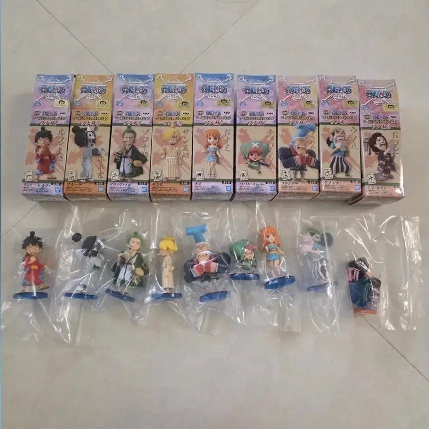 [BUNJANG] One Piece World Collectable Wano Country Straw Hat Pirates Set (9 Types) / 월드 콜렉터블 와노쿠니 밀집모자일당 9종