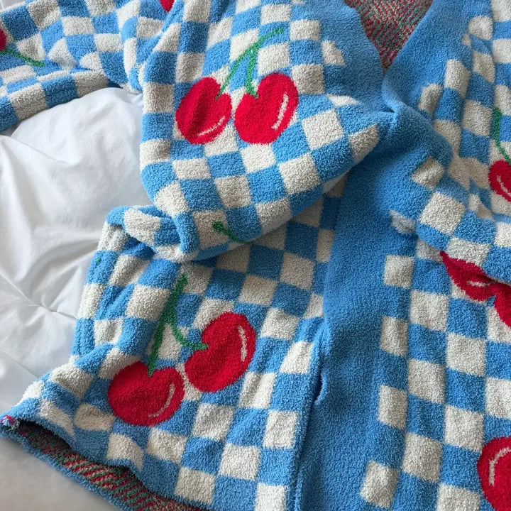 [BUNJANG] Wiggle Wiggle Cherry Lounge Robe / 위글위글 체리 라운지 로브