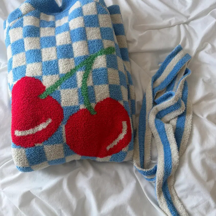 [BUNJANG] Wiggle Wiggle Cherry Lounge Robe / 위글위글 체리 라운지 로브