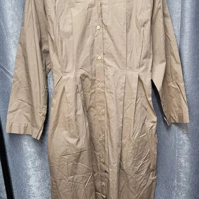 [BUNJANG] Yang Pa Pintuck Ribbon Long Shirt Dress / 양파(Yang Pa) 핀턱 리본 셔츠 롱 원피스