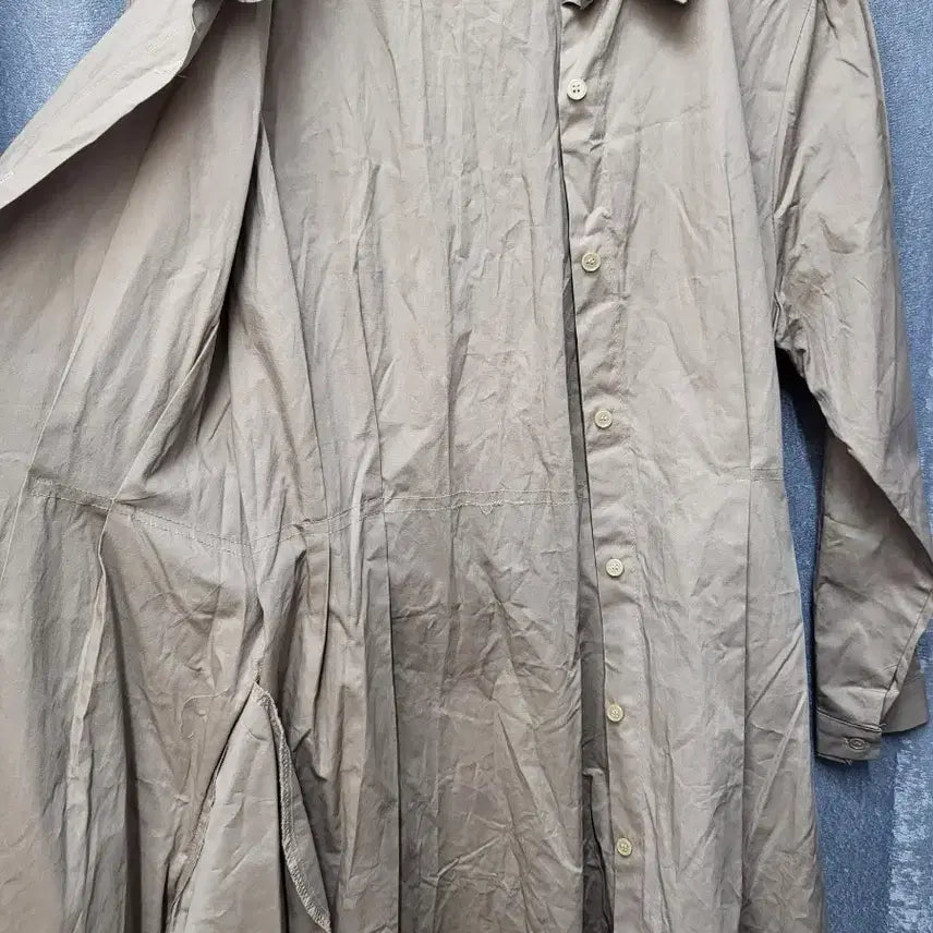 [BUNJANG] Yang Pa Pintuck Ribbon Long Shirt Dress / 양파(Yang Pa) 핀턱 리본 셔츠 롱 원피스
