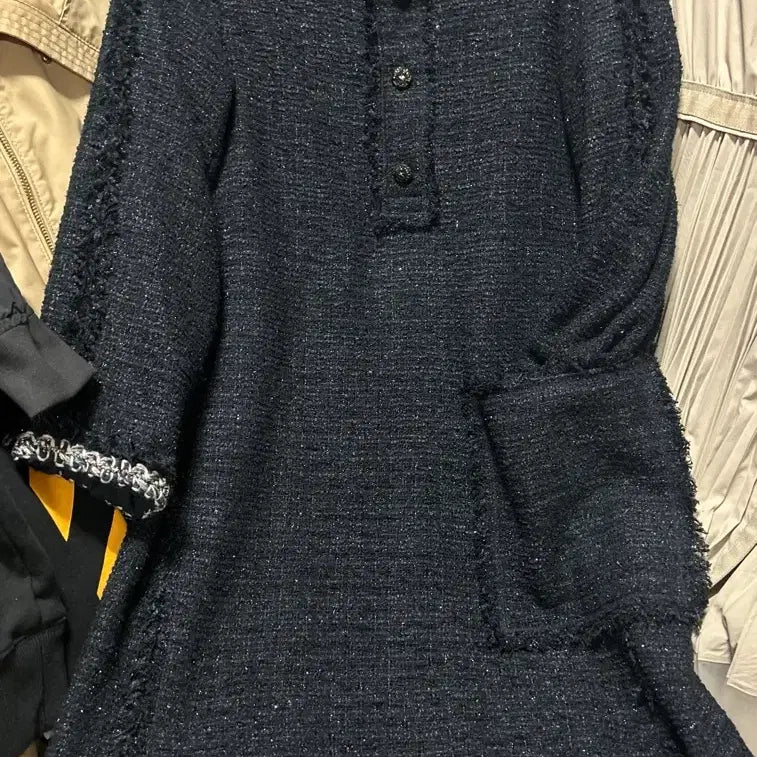 [BUNJANG] Hansem Tweed Dress Navy Size S / 한섬 트위드 원피스 S 네이비 일자