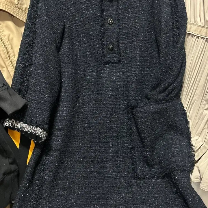 [BUNJANG] Hansem Tweed Dress Navy Size S / 한섬 트위드 원피스 S 네이비 일자