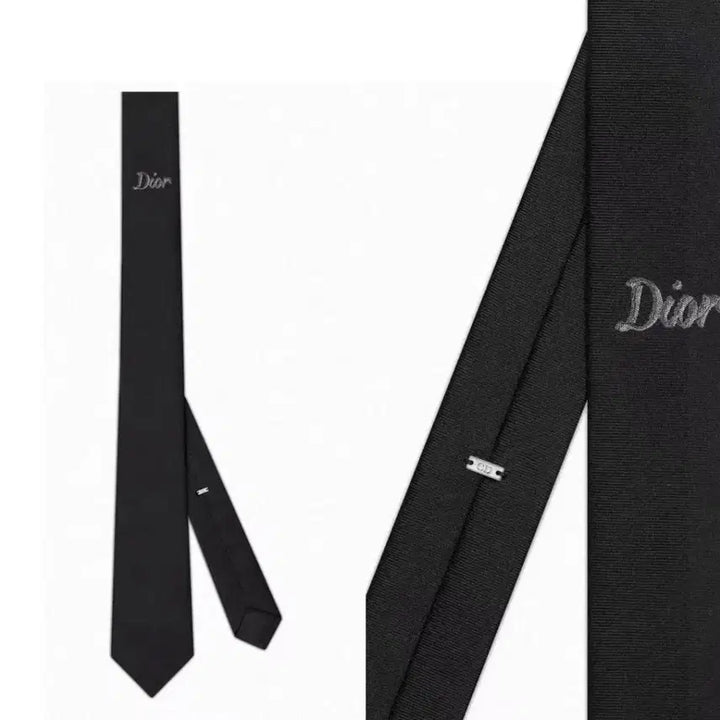 [BUNJANG] Dior Logo Letter Black Tie / 디올 로고 레터 남성 블랙 넥타이