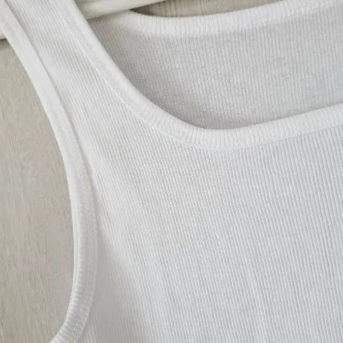 [BUNJANG] White Square Neck Sleeveless Top (Size 77) / (완료 소이지님 2장)   77 망고나시 스퀘어넥