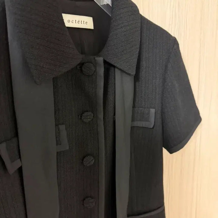 [BUNJANG] Otteu Tweed Short Sleeve Dress (Black, Small) / 오떼뜨 트위드 반팔 원피스 s