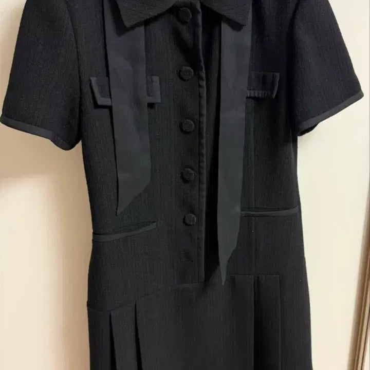 [BUNJANG] Otteu Tweed Short Sleeve Dress (Black, Small) / 오떼뜨 트위드 반팔 원피스 s