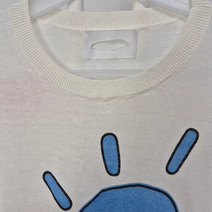 [BUNJANG] ZV Skull Short Sleeve Knit Ivory / ZV 스컬 반팔 니트 아이보리