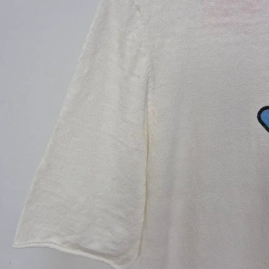 [BUNJANG] ZV Skull Short Sleeve Knit Ivory / ZV 스컬 반팔 니트 아이보리