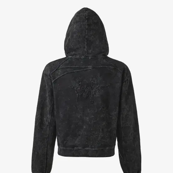 [BUNJANG] Anotheryouth Oversized Dyed Crop Zip-up Hoodie / 파워숄더 오버다이드 크롭 집업 후디 - 어나더유스