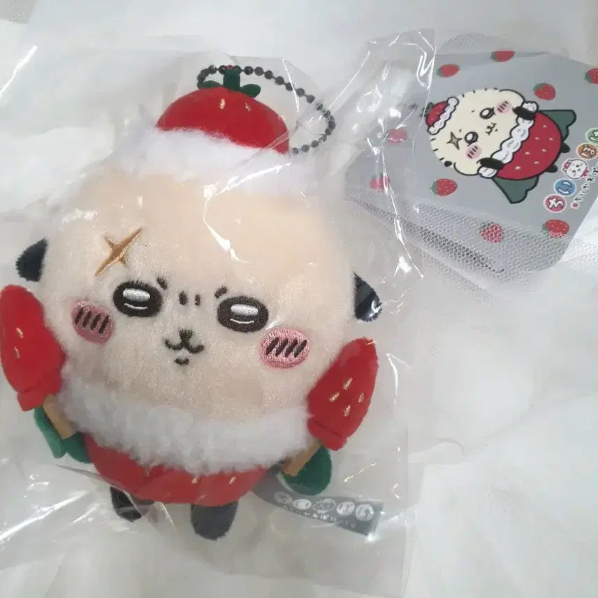 [BUNJANG] Chiiikawa Racco Strawberry Fruit Series Plush Season 2 / 딸기랏코 치이카와 포켓 시즌2 치이카와 과일시리즈