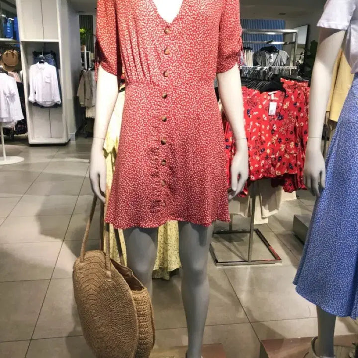 [SOLD OUT] [옷정리] H&amp;M / 레드 플라워 프린트 셔츠 원피스 / eur32