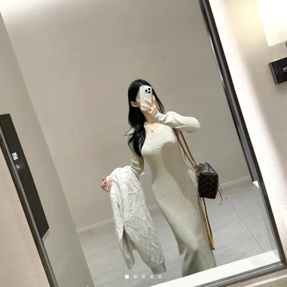 [BUNJANG] Serendi Knit Long Dress / 세렌디 미운살커버 니트 롱원피스