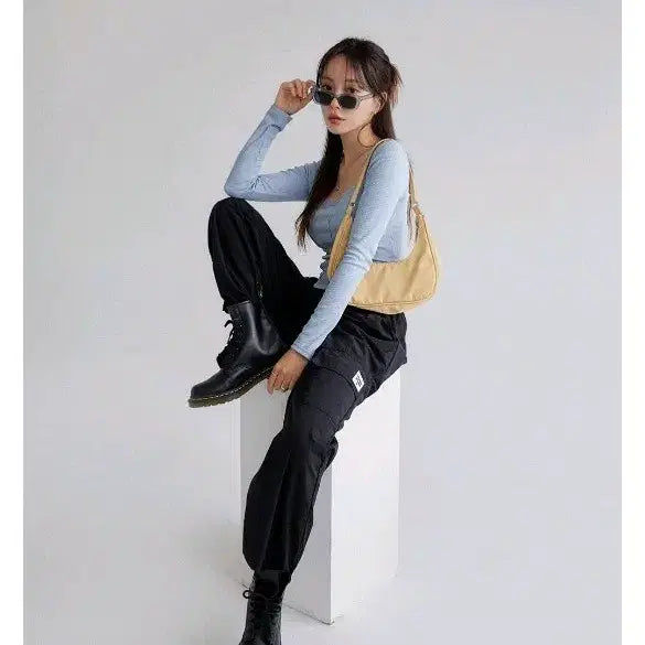[BUNJANG] MUAUMUA Cool Cargo Jogger Pants (Black) / 무아무아 쿨 카고 조거 팬츠 (블랙)