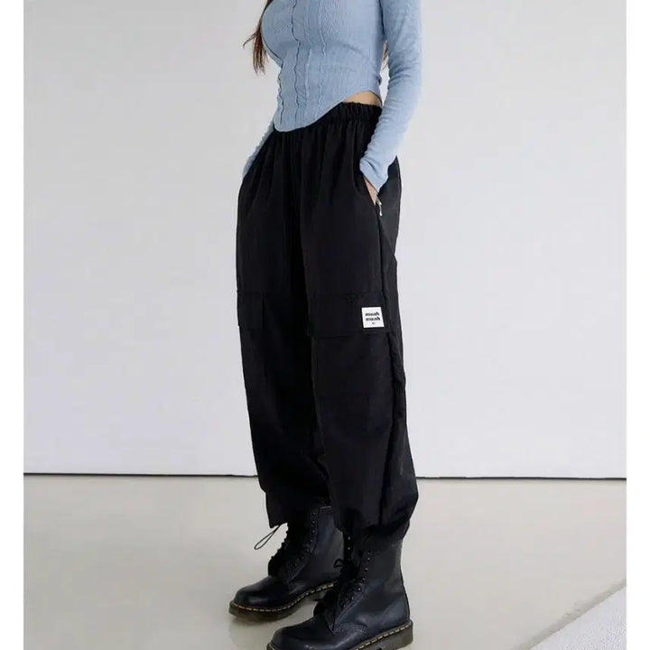 [BUNJANG] MUAUMUA Cool Cargo Jogger Pants (Black) / 무아무아 쿨 카고 조거 팬츠 (블랙)