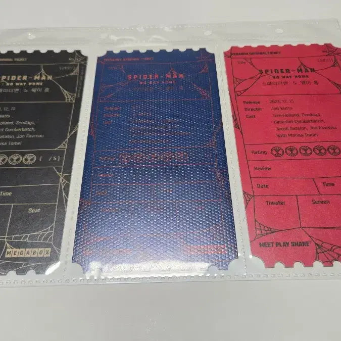 [BUNJANG] Spider-Man: No Way Home Original Ticket 3-Set Bundle / 스파이더맨 노웨이홈 오리지널티켓3종 일괄