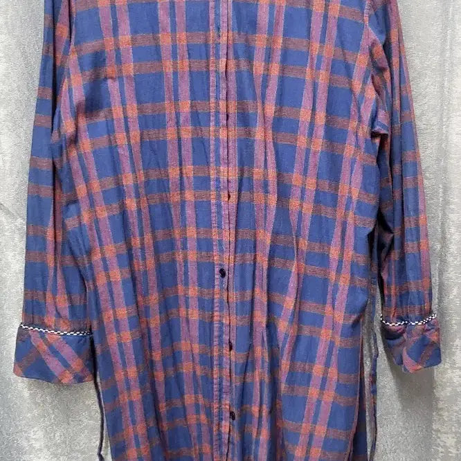 [BUNJANG] 8seconds Cotton Check Long Shirt Dress / 에잇세컨즈 체크 셔츠 롱 원피스 (면 100%)