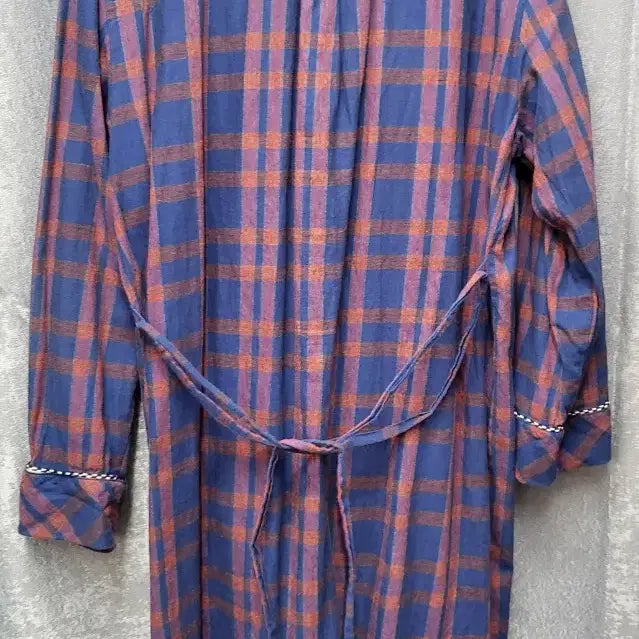 [BUNJANG] 8seconds Cotton Check Long Shirt Dress / 에잇세컨즈 체크 셔츠 롱 원피스 (면 100%)