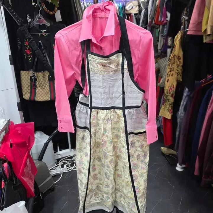 [SOLD OUT] 명품 이브생로랑 빈티지 플라워 앞치마