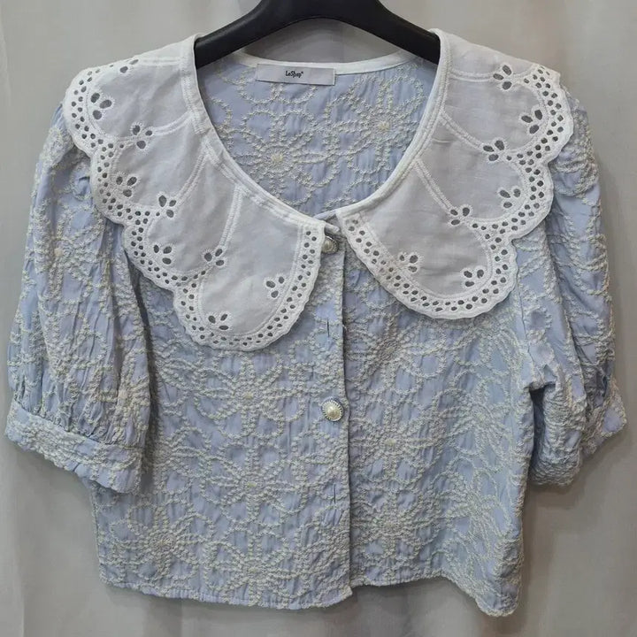 [BUNJANG] LeShop Lace Big Collar Blouse / LeShop 레이스 빅카라 블라우스